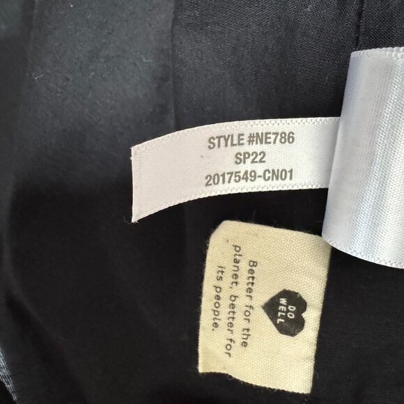 Madewell Black Linen-Blend Lucie Short Puff Sleeve Smocked Mini Dress Size L - Picture 15 of 15